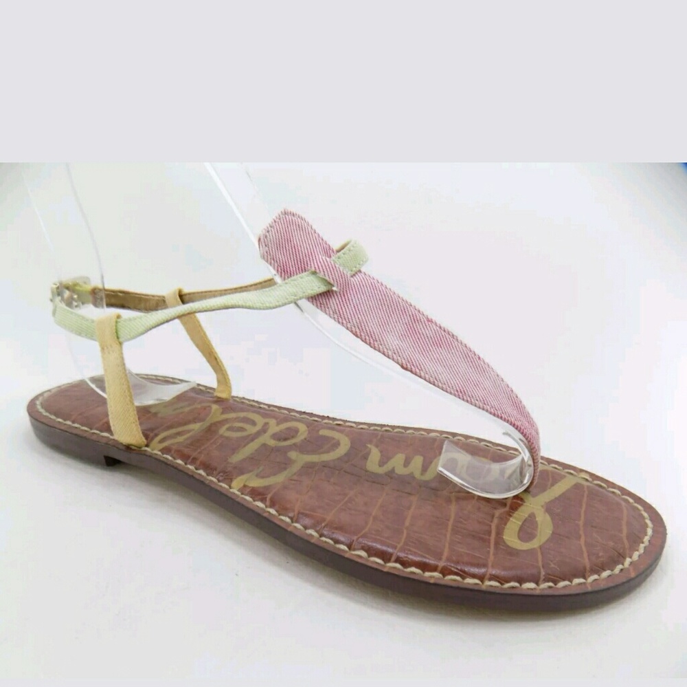 Sam Edelman pink green yellow sandal 8M gigi